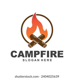 Campfire logo design vector template