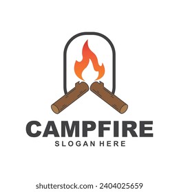 Campfire logo design vector template