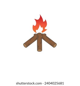 Campfire logo design vector template