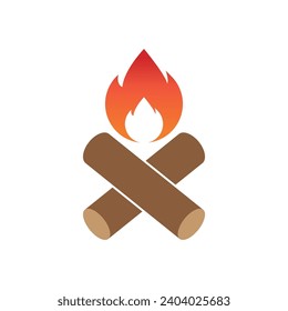 Campfire logo design vector template
