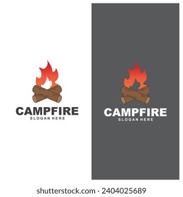 Campfire logo design vector template