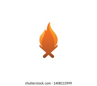 Campfire logo flame fire vector 