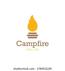 Campfire logo Icon design element vector template