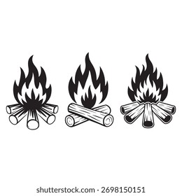 Campfire logotipo ícone vetor campfire coleção plana estilo minimalista isolado no fundo branco