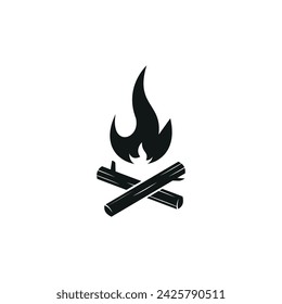 campfire logo icon vector illustration