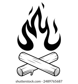 Campfire logo illustration. Campfire symbol sign