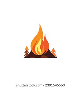 campfire logo modern simple flat color
