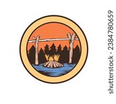 campfire logo outdooor for badge design etc