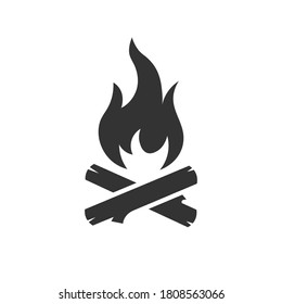 Campfire logo symbol. Bonfire icon shape sign. Vector illustration image. Isolated on white background.