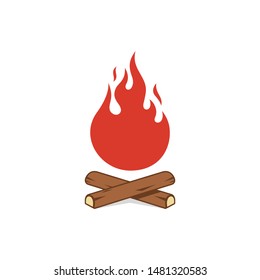 campfire logo template - a burning woods