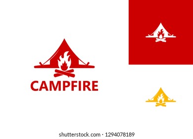 Campfire Logo Template Design Vector, Emblem, Design Concept, Creative Symbol, Icon