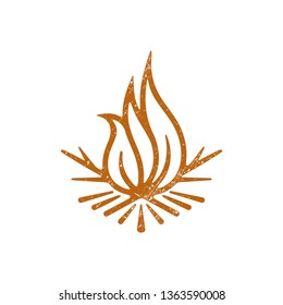 campfire logo template, fire icon vector illustration