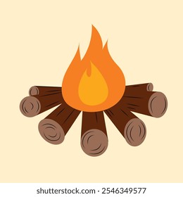 Lagerfeuer in der Natur, Feuer, Campen mit Lagerfeuer