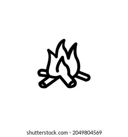 Campfire Nature Monoline Symbol Icon Logo for Graphic Design, UI UX, Game,  and Website.