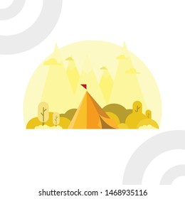 Campfire Orange Flat Illustration Style