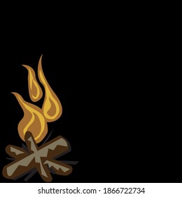 campfire ornate background design. simple illustration.