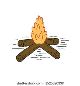 campfire outdoor with vector style