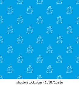 Campfire pattern vector seamless blue repeat for any use