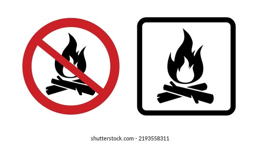 Campfire permitted and forbidden sign