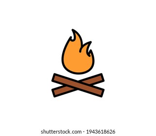 Icono de línea premium de Fogata. Pictograma sencillo de alta calidad. Iconos modernos de estilo de contorno. Ilustración vectorial de trazo sobre un fondo blanco. 