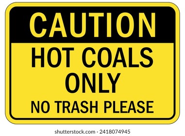 Campfire safety sign and labels