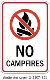 Campfire safety sign and labels
