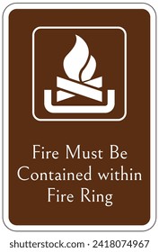 Campfire safety sign and labels