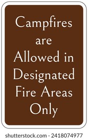 Campfire safety sign and labels
