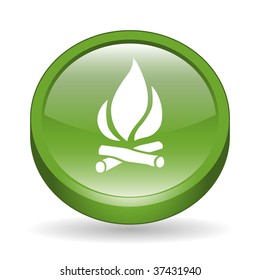 Campfire Sign 3D Icon Button