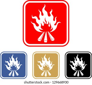 Campfire Sign Square Icons