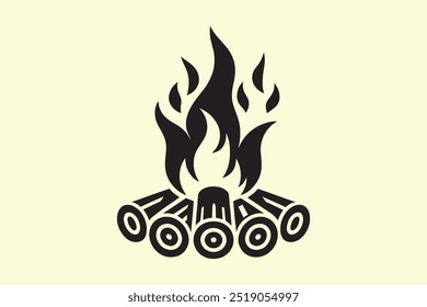 Campfire Silhouette with creative Design