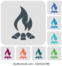 Campfire silhouette icon. Vector illustration

