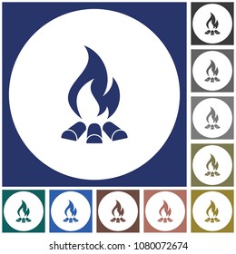 Campfire silhouette icon. Vector illustration
