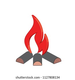 Campfire silhouette icon. Vector illustration

