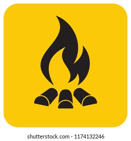 Campfire silhouette icon. Vector illustration

