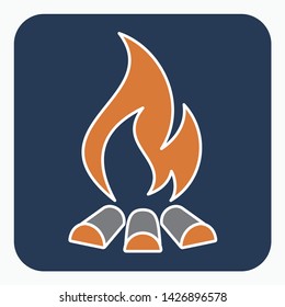 Campfire silhouette icon. Vector illustration

