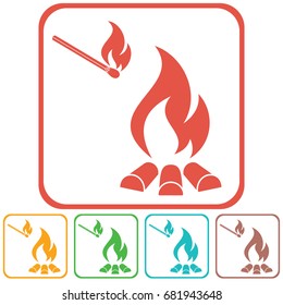 Campfire silhouette icon. Vector illustration