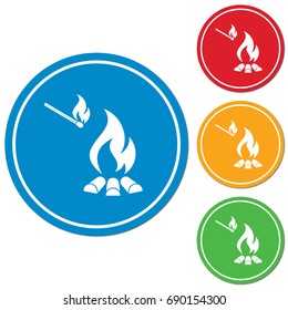 Campfire silhouette icon. Vector illustration