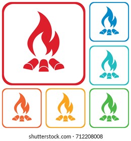 Campfire silhouette icon. Vector illustration

