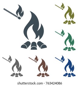 Campfire silhouette icon. Vector illustration