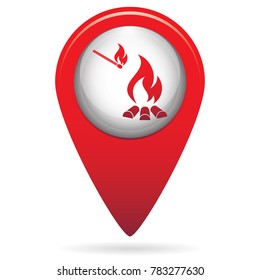 Campfire silhouette icon. Vector illustration