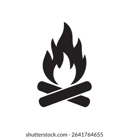 
Campfire Silhouette Vector Icon Symbol 