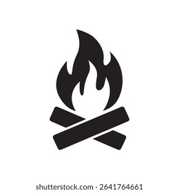 
Campfire Silhouette Vector Icon Symbol 
