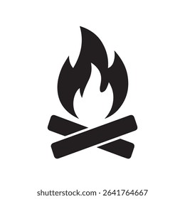 
Campfire Silhouette Vector Icon Symbol 
