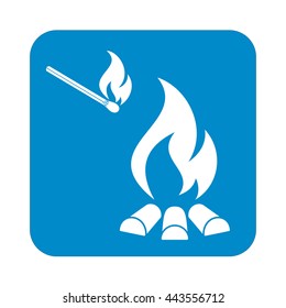 Campfire silhouette. Vector illustration