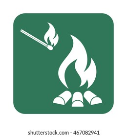 Campfire silhouette. Vector illustration