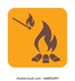 Campfire silhouette. Vector illustration