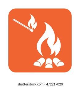 Campfire silhouette. Vector illustration

