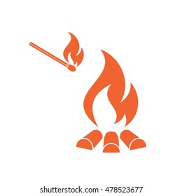 Campfire silhouette. Vector illustration

