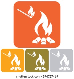 Campfire silhouette. Vector illustration

